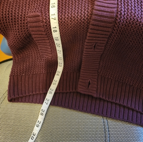 Penguin purple grandpa button-down men's sweater. - Picture 4 of 8